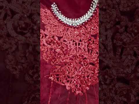 Maria.B - Ruby Red - Luxury Chiffon Embroidered Unstitched 3 Piece