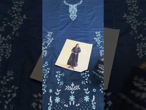 Pakeeza Dark Blue Luxury Embroidered Lawn Unstitched 3Pc Suit