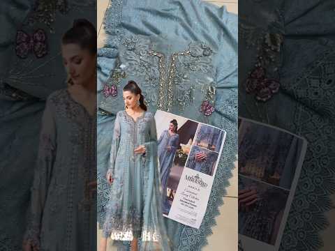 Maria B Luxury Embroidered Lawn Unstitched 3Pc Suit MPC-26-106-Slate Blue