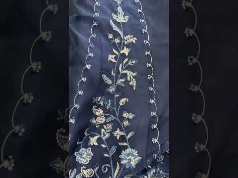 Afrozeh Luxury Organza Embroidered 3Pc Unstitched Suit Yale - PA - 105
