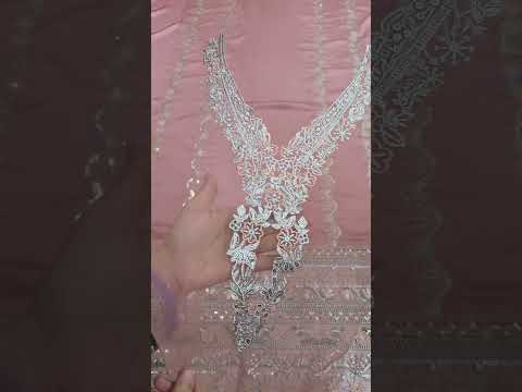 Mushq Rowa Luxury Silk Embroidered 3Pc Unstitched Suit PA-222 blush pink