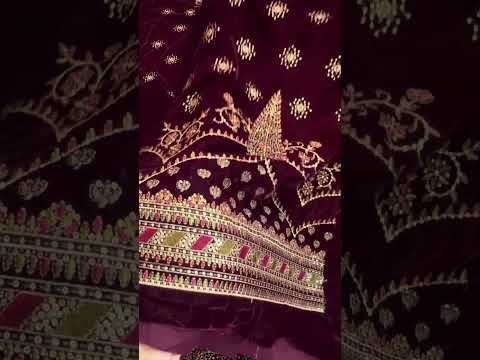 Jazmin CVF26-D08 Luxury Velvet Embroidered 3Pc Unstitched Suit PA-259