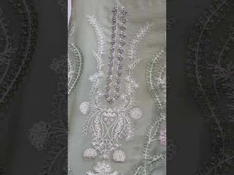 Maria B MPC-23-104-Mint Green Luxury Chiffon Embroidered 3Pc Unstitched Suit PA-216