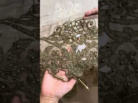 Maria B Luxury Embroidered Chiffon Unstitched 3Pc Suit MPC-26-103-OLIVE GOLD