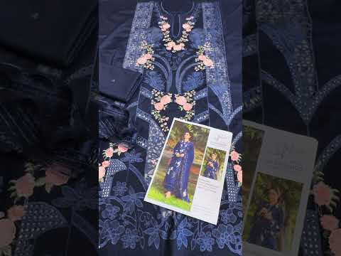 Elaf Blue Luxury Lawn Embroidered 3PC Unstitched Suit