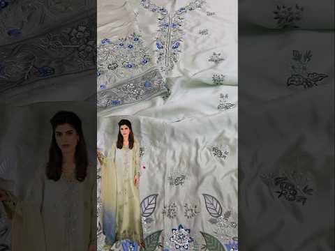 Zona Shaham Luxury Embroidered Raw Silk 3Pc Unstitched Suit PA - 103