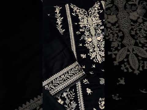Tawakkal Luxury Velvet Embroidered 3Pc Unstitched Suit PA-256