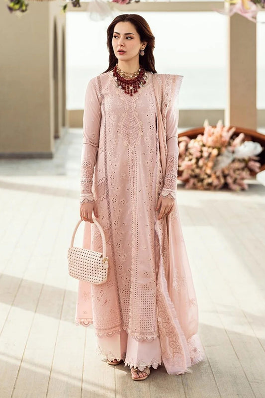 Qalamkar - Luxury Lawn Embroidered Unstitched 3 Piece - FK-10 Zoe