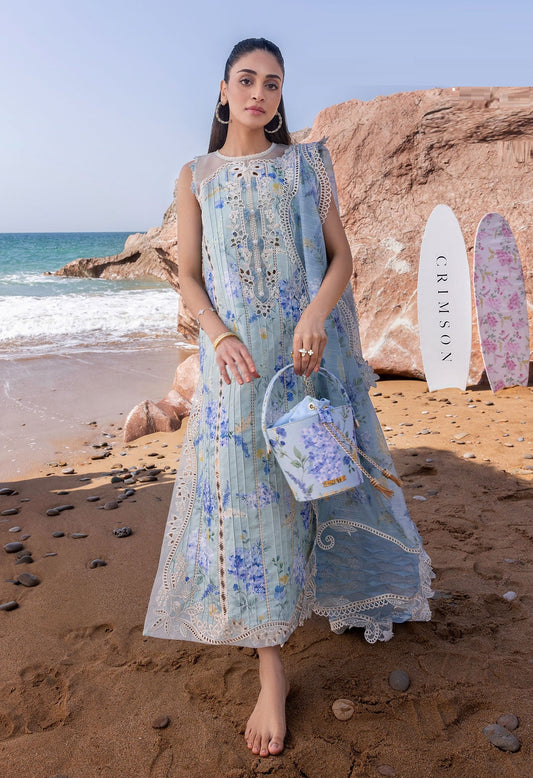 Crimson Who'S That Girl - D3 B - Lawn Embroidered Unstitched 3 Piece