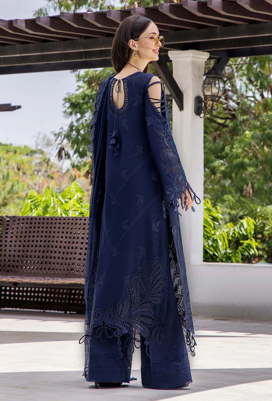 Adan Libas Luxury Lawn Embroidered Unstitched 3 Pc Suit Midnight Royale