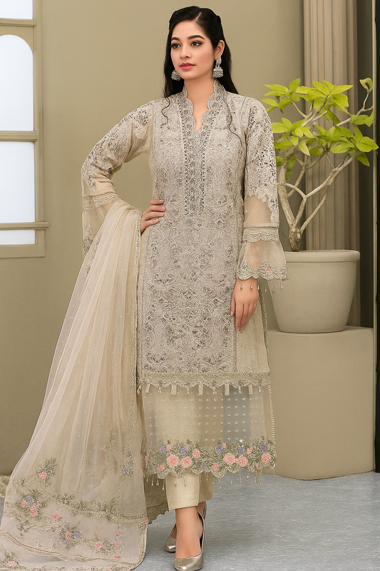 Maria.B Festive Embroidered Organza Collection 3 Pieces Unstitched Skin