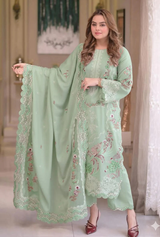 Aneelas - Luxury Lawn Embroidered 3 Piece Unstitched