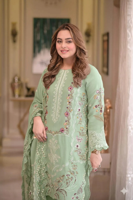Aneelas - Luxury Lawn Embroidered 3 Piece Unstitched