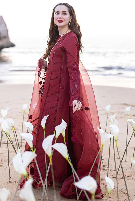 Sahil Kinare by Qalamkar - Lawn Embroidered 3 Piece Unstitched -AISHA