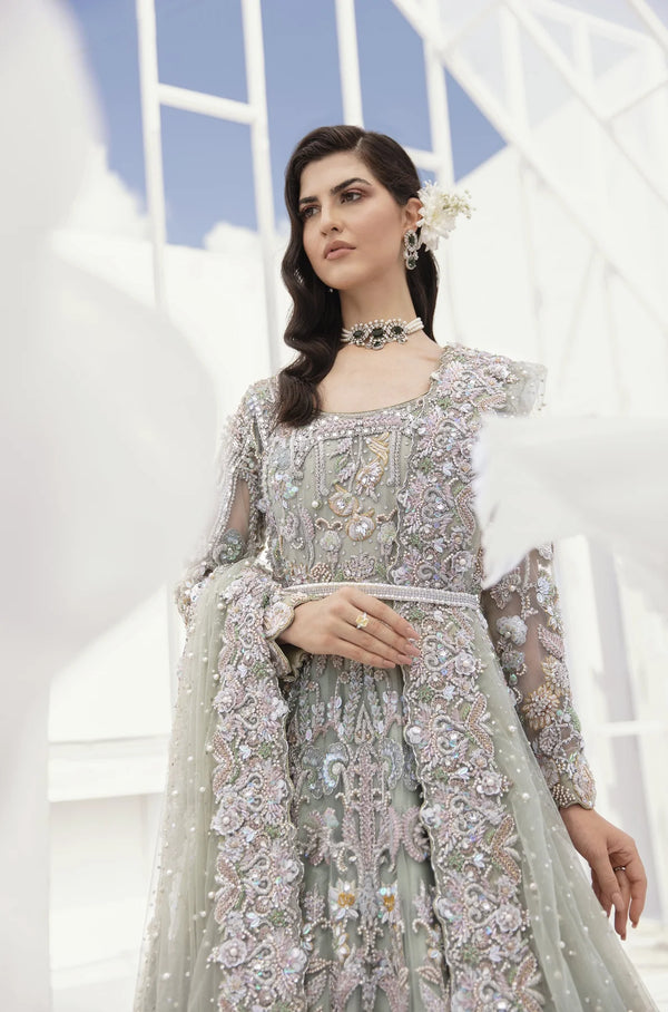 Ahmed Sultan Unstitched Net Embroidered Pista Bridal Collection