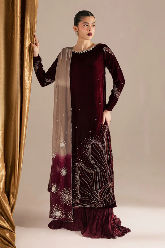 Vanya KV-57 - Luxury Velvet Embroidered Unstitched 3 Piece
