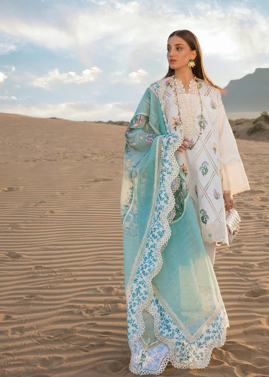 Crimson By Saira Shakira Luxury Lawn Embroidered 3 Piece Unstitched French Summer - D1 A