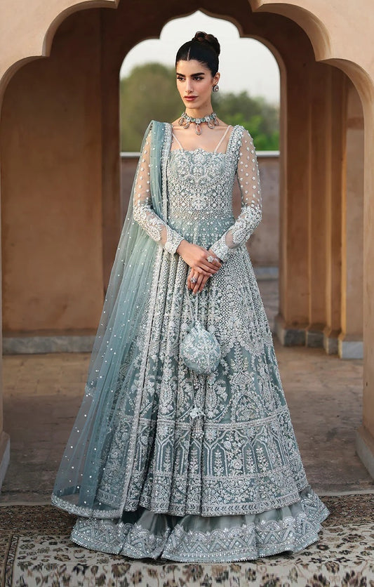 Faiza Saqlain Luxury Net Embroidered 3Pc Unstitched Suit-Dorien