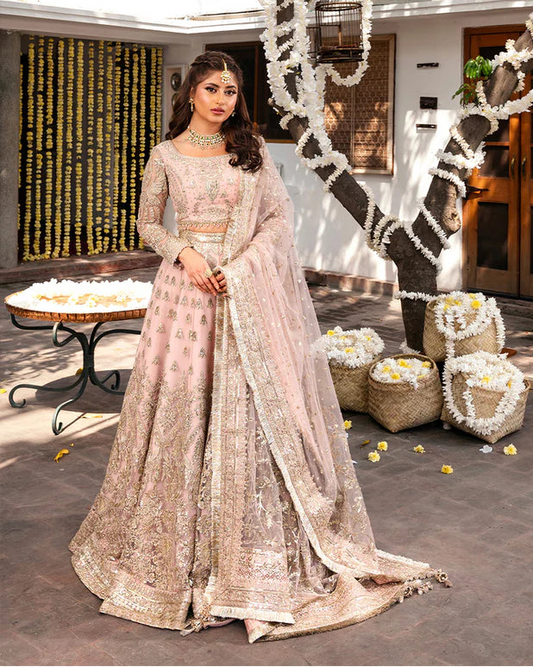 Faiza Saqlain Luxury Net Embroidered 3Pc Unstitched Suit-Naiza