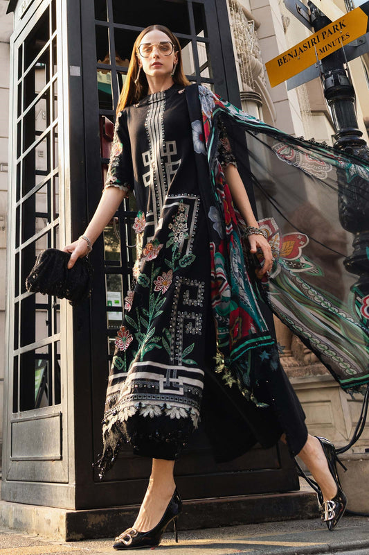 Maria B Luxury Embroidered Lawn Unstitched 3Pc Suit EL-26-11