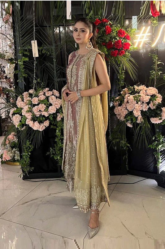 Zaina - Ayesha Makda Luxury Myssori Embroidered 3Pc Unstitched Suit-Irik