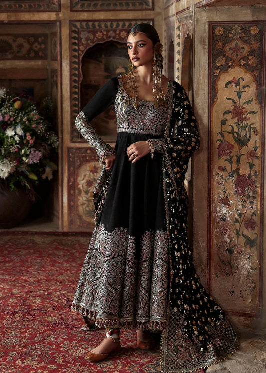 Hussain Rehar Luxury Raw Silk Embroidered 3 Pc Unstitched Suit-Noor Jehan