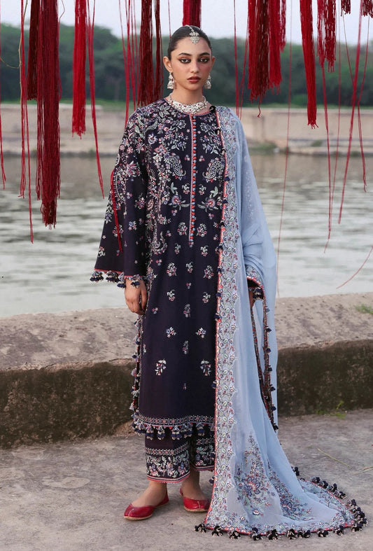 Hussain Rehar - Luxury Embroidered Lawn 3 Piece Unstitched - Rogue