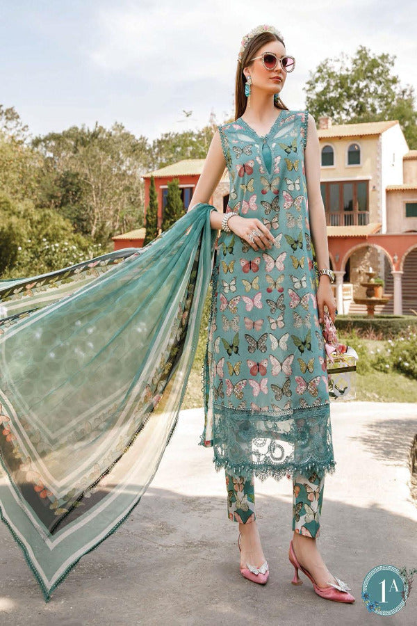 Mprints By MARIA.B Printed Lawn Suits Unstitched 3 Piece MB 1B