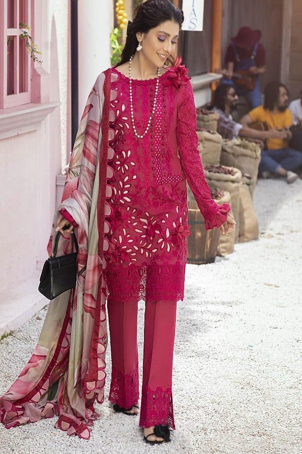 Mushq Embroidered Lawn Suits Unstitched 3 Piece MQ-04 Ruby Woo - Spring Summer Collection