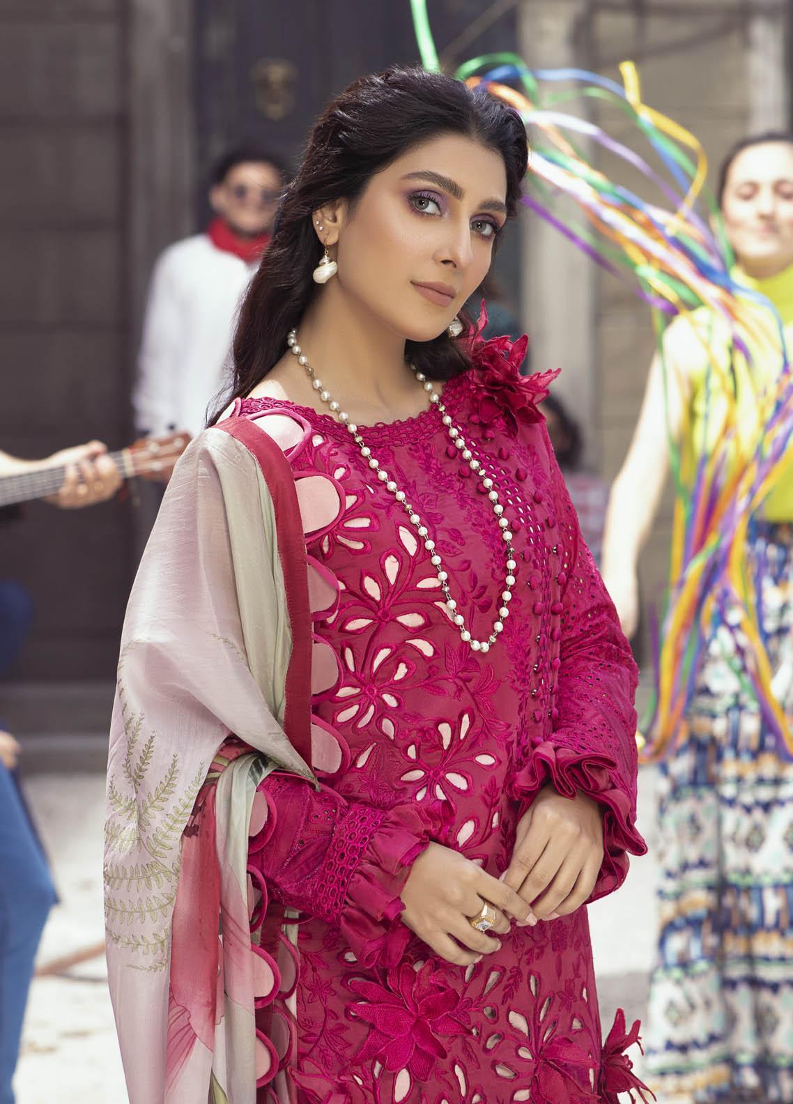 Mushq Embroidered Lawn Suits Unstitched 3 Piece MQ-04 Ruby Woo - Spring Summer Collection